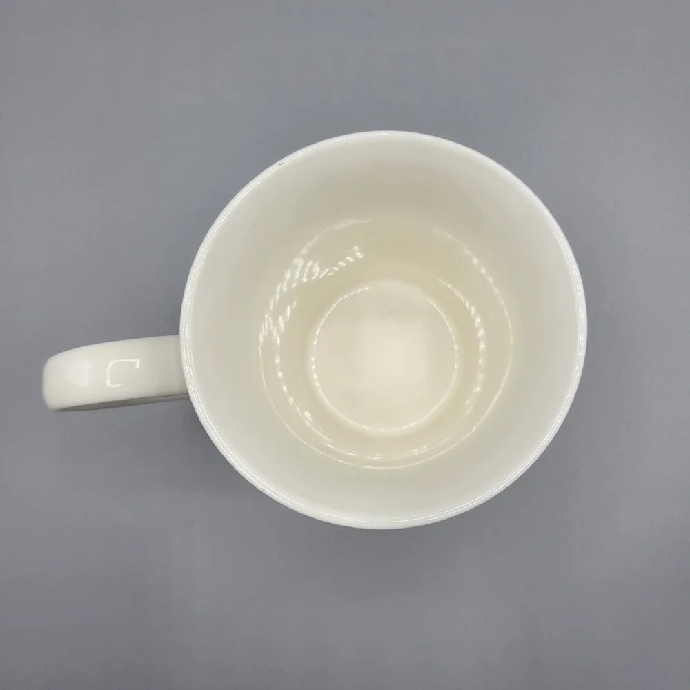 Starbucks Tall Coffee Tea Mug Cup 11oz Victorian Diamond Scroll White and Orange